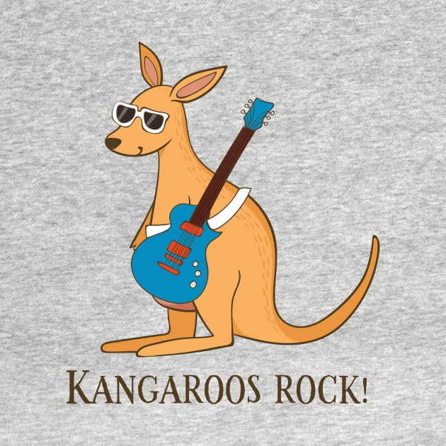 Kangaroos Rock, Funny Cute Kangaroo Australian by Dreamy Panda Designs